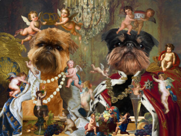Brussels Griffon Coronation of Emperors and Empresses Painting titled "Brussels Griffon Co…" by Nobilitydogs, Original Artwork, Digital Painting