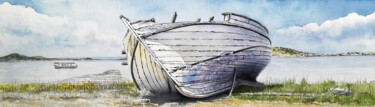 绘画 标题为“OLD BOAT” 由Fikret Özcan, 原创艺术品, 水彩