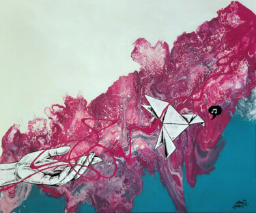 「Freedom」というタイトルの絵画 Anni Vahlqvistによって, オリジナルのアートワーク, アクリル