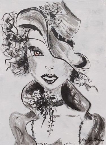 Peinture intitulée "Grace" par Angélique Pécriaux, Œuvre d'art originale, Acrylique Monté sur Carton
