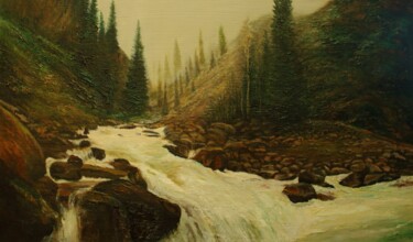 绘画 标题为“Время как вода” 由Валерий Семенихин, 原创艺术品, 油 安装在木质担架架上