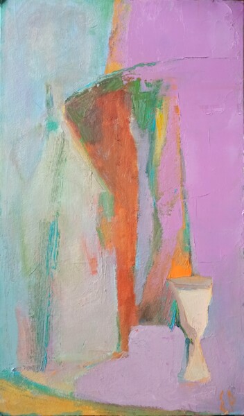Lavender evening Peinture intitulée "Lavender evening" par Katrin Rymsha, Œuvre d'art originale, Huile Monté sur Carton