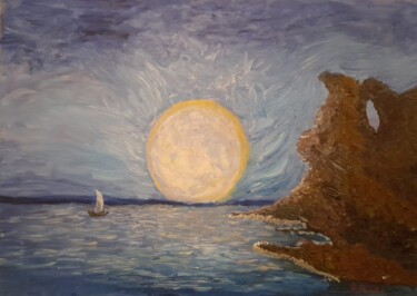 Schilderij getiteld "L'una d'agosto" door Giorgio Priolo, Origineel Kunstwerk, Olie