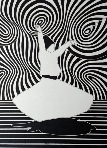 图画 标题为“Whirling Dervish 2” 由Ibrahim Unal, 原创艺术品, 标记