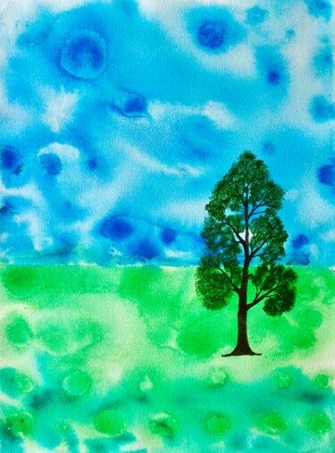 Картина под названием "Landscape 2" - Sumit Ratta, Подлинное произведение искусства, Акрил