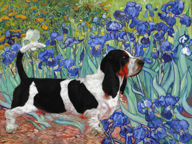 绘画 标题为“Basset Hound Dog Ir…” 由Nobilitydogs, 原创艺术品, 数字油画