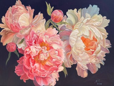 Painting titled "Чарівний розквіт пі…" by Tatiana Mashkovskaya, Original Artwork, Oil