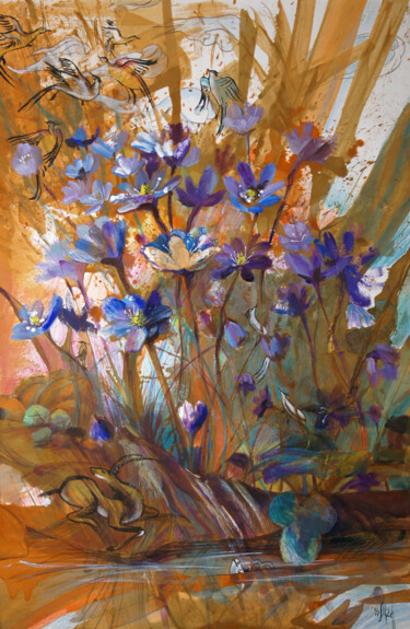 绘画 标题为“Hepatica - original…” 由Maria Shedrina, 原创艺术品, 丙烯