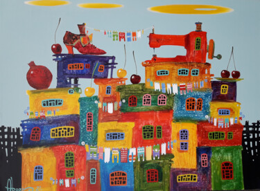 Childhood dreams-38 (60x80cm, oil painting, modern art) Pintura titulada "Childhood dreams-38…" por Abgar Khachatryan, Obra de arte original, Oleo Montado en Bastidor de camilla de…
