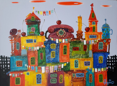 Childhood dreams-39 (60x80cm, oil painting, modern art) Pintura titulada "Childhood dreams-39…" por Abgar Khachatryan, Obra de arte original, Oleo Montado en Bastidor de camilla de…