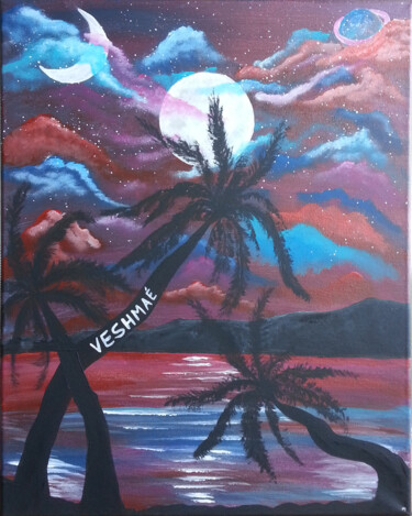 Peinture intitulée "Pays Imaginaire" par Veshmae, Œuvre d'art originale, Acrylique