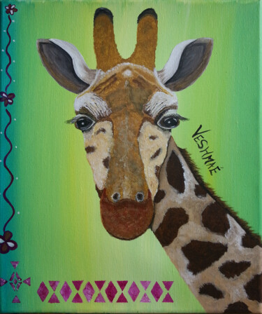 绘画 标题为“La Girafe D'Aby” 由Veshmae, 原创艺术品, 丙烯