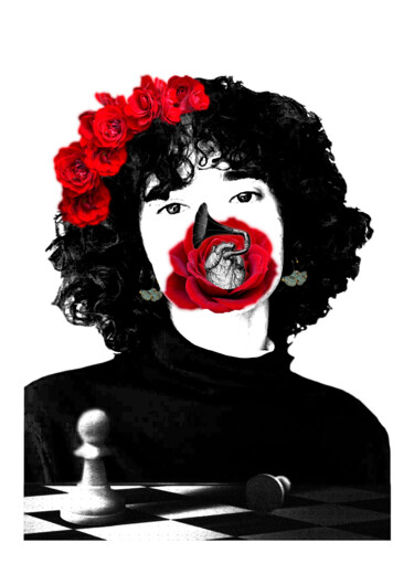 Printmaking titled "MULHER E CORAÇÃO DE…" by Alota Ribeiro, Original Artwork, Digital Print