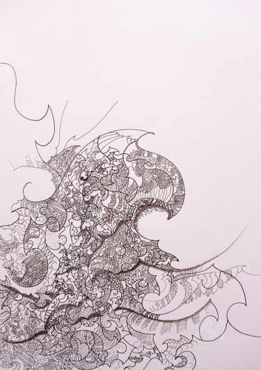 图画 标题为“calligraphie 9” 由Céline Dudoret, 原创艺术品, 中性笔