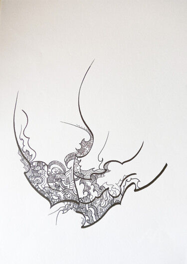 图画 标题为“calligraphié 23” 由Céline Dudoret, 原创艺术品, 中性笔