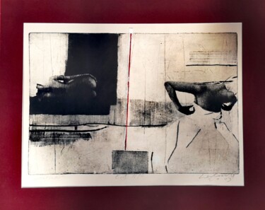 UNTITLE Printmaking titled "UNTITLE" by Grzegorz Lerka, Original Artwork, Etching Mounted on Other rigid panel