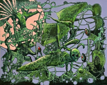Painting titled "By the break of the…" by Natalie Aleksejeva (NatalieVerve), Original Artwork, Acrylic