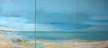 Malerei mit dem Titel "Water Sound & Sailb…" von Tatiana Hutsul, Original-Kunstwerk, Öl