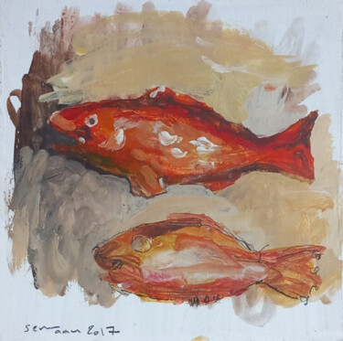 Malarstwo zatytułowany „The red dinner” autorstwa Johnny Semaan, Oryginalna praca, Akryl