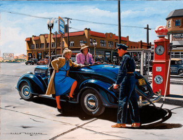 Peinture intitulée "women in service st…" par Alain Bertrand, Œuvre d'art originale, Huile Monté sur Châssis en bois