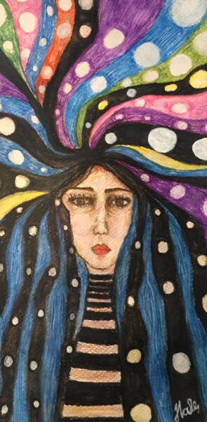 Disegno intitolato "Colors" da Hale Bilek, Opera d'arte originale, Matita