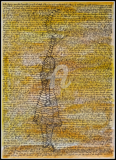Peinture intitulée "Va ton chemin, sans…" par Lanto R., Œuvre d'art originale, Encre