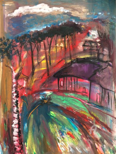 Schilderij getiteld "blue bird" door Steve Phillips, Origineel Kunstwerk, Olie