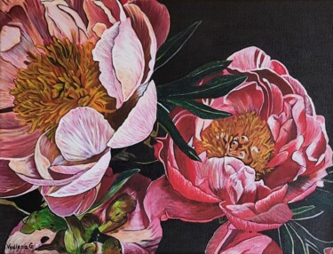 Peonies 绘画 标题为“Peonies” 由Elena Galeeva, 原创艺术品, 丙烯