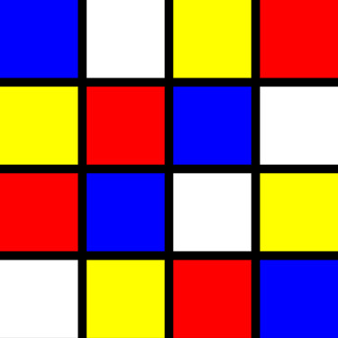 Digitale Kunst mit dem Titel "Mondrian Sudoku No.2" von Dr. Matthias Kerling, Original-Kunstwerk, Digitale Malerei