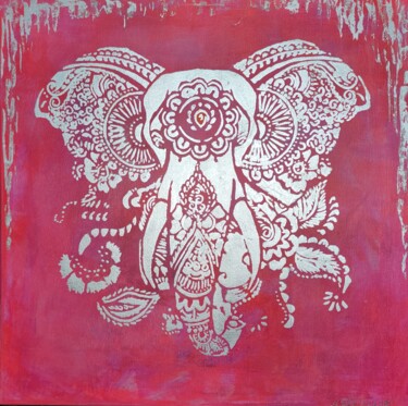 「Abstraction № 24」というタイトルの絵画 Marina Okulovaによって, オリジナルのアートワーク, アクリル ウッドストレッチャーフレームにマウント