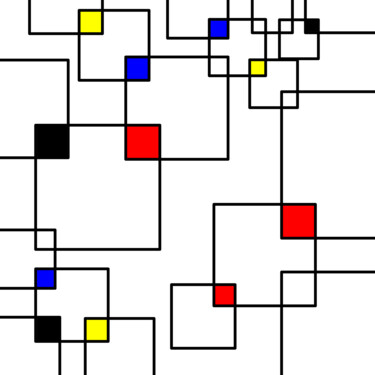 Digitale Kunst mit dem Titel "Selfsimilar Mondria…" von Dr. Matthias Kerling, Original-Kunstwerk, Digitale Malerei