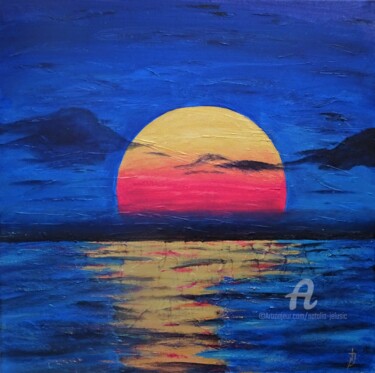"Goldener Sonnenuntergang" Коллажи под названием ""Goldener Sonnenunt…" - Natalia Jelusic, Подлинное произведение искусства, Акрил
