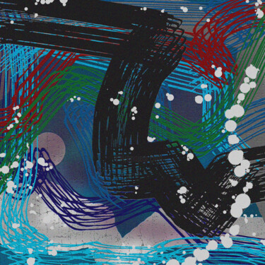 ABSTRACT ART #027 Painting titled "ABSTRACT ART #027" by Diogo Cruz, Original Artwork, Digital Painting Mounted on Wood Panel