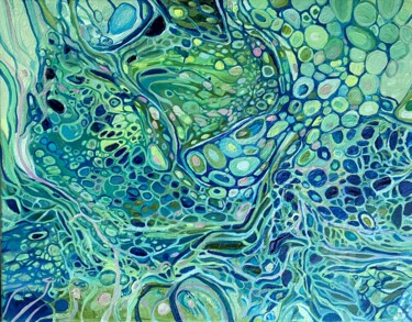 Abstract art green oil painting Painting titled "Abstract art green…" by Julia Brinkfrau, Original Artwork, Oil