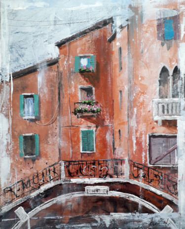 Painting titled "Sunny day in Venice" by Alex Ziev, Original Artwork, Acrylic