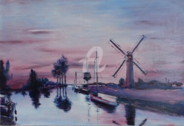 Crépuscule Pintura titulada "Crépuscule" por Esdez, Obra de arte original, Oleo Montado en Bastidor de camilla de madera