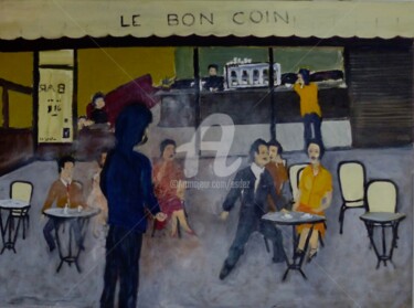 Peinture intitulée "Le bon coin" par Esdez, Œuvre d'art originale, Huile Monté sur Châssis en bois