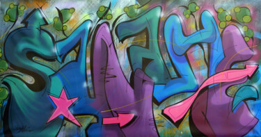 Peinture intitulée "Tag n° 2201" par Saname, Œuvre d'art originale, Bombe aérosol