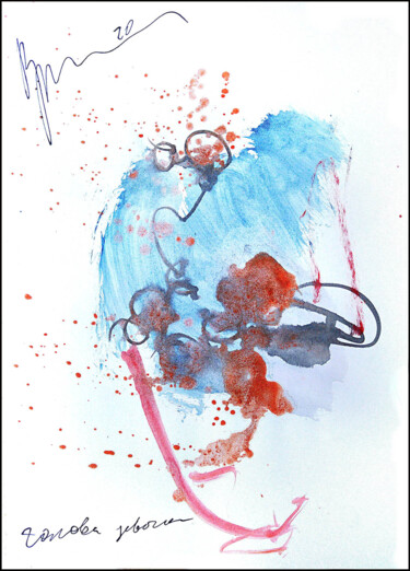 Dibujo titulada "голова девочки  tet…" por Dima Dima Vil Ms Wilms (Rok Zivopisec Rock Painter), Obra de arte original, Gouac…