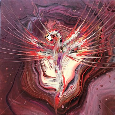 Schilderij getiteld "Gardien du Désir" door Fabien Dessoly (Symbolic Art BZH), Origineel Kunstwerk, Acryl Gemonteerd op Fram…