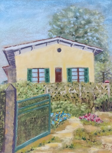 L'adieu à mon enfance Painting titled "L'adieu à mon enfan…" by Genevieve Fraysse, Original Artwork, Pastel
