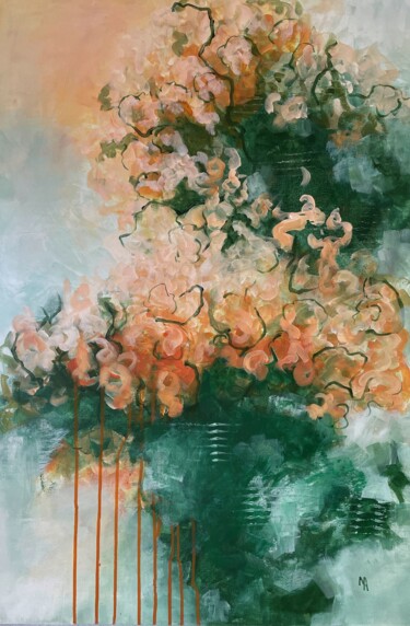 Ζωγραφική με τίτλο "Peach blossom." από Natalie Aleksejeva (NatalieVerve), Αυθεντικά έργα τέχνης, Ακρυλικό Τοποθετήθηκε στο…