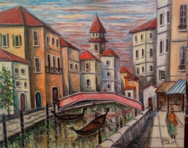 Peinture intitulée "Le pont des sourires" par Jean-Pierre Loubinoux, Œuvre d'art originale, Acrylique Monté sur Châssis en b…