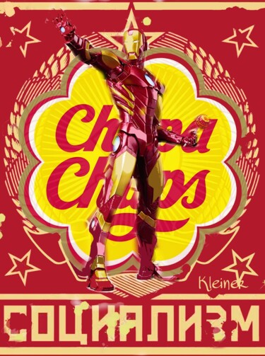 Arte digital titulada "iron man chupa chups" por Dominique Kleiner, Obra de arte original, Pintura Digital