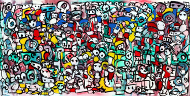 Pittura intitolato "Peace rally" da Riccardo Vitiello, Opera d'arte originale, Acrilico