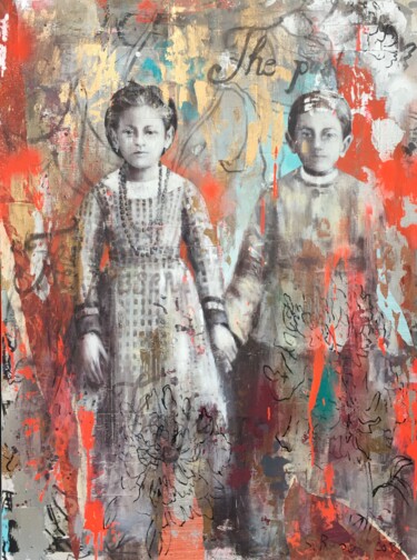 Malerei mit dem Titel "The past The presen…" von Sabine Rusch, Original-Kunstwerk, Öl Auf Keilrahmen aus Holz montiert