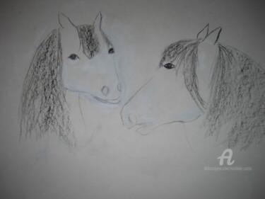 Drawing titled "The Horses - Image…" by Michela Curtis, Original Artwork, Charcoal