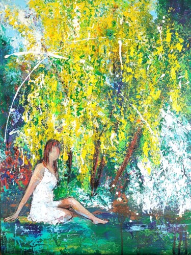 Peinture intitulée "Douceur et Sérenité" par Bea Madelenat, Œuvre d'art originale, Acrylique Monté sur Châssis en bois