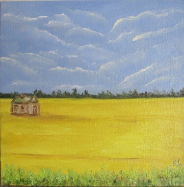Peinture intitulée "Blooming rapeseed f…" par Svitlana Klymenko, Œuvre d'art originale, Huile