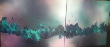 Peinture intitulée "Diptyque en bleu" par Siga, Œuvre d'art originale, Acrylique Monté sur Châssis en bois